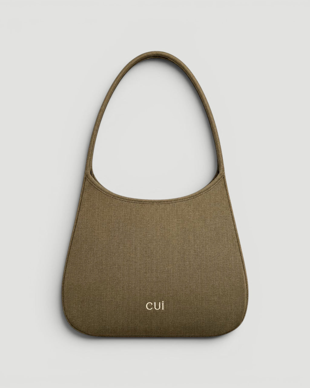 Maye Canvas-Schultertasche in Olive, Vorderansicht