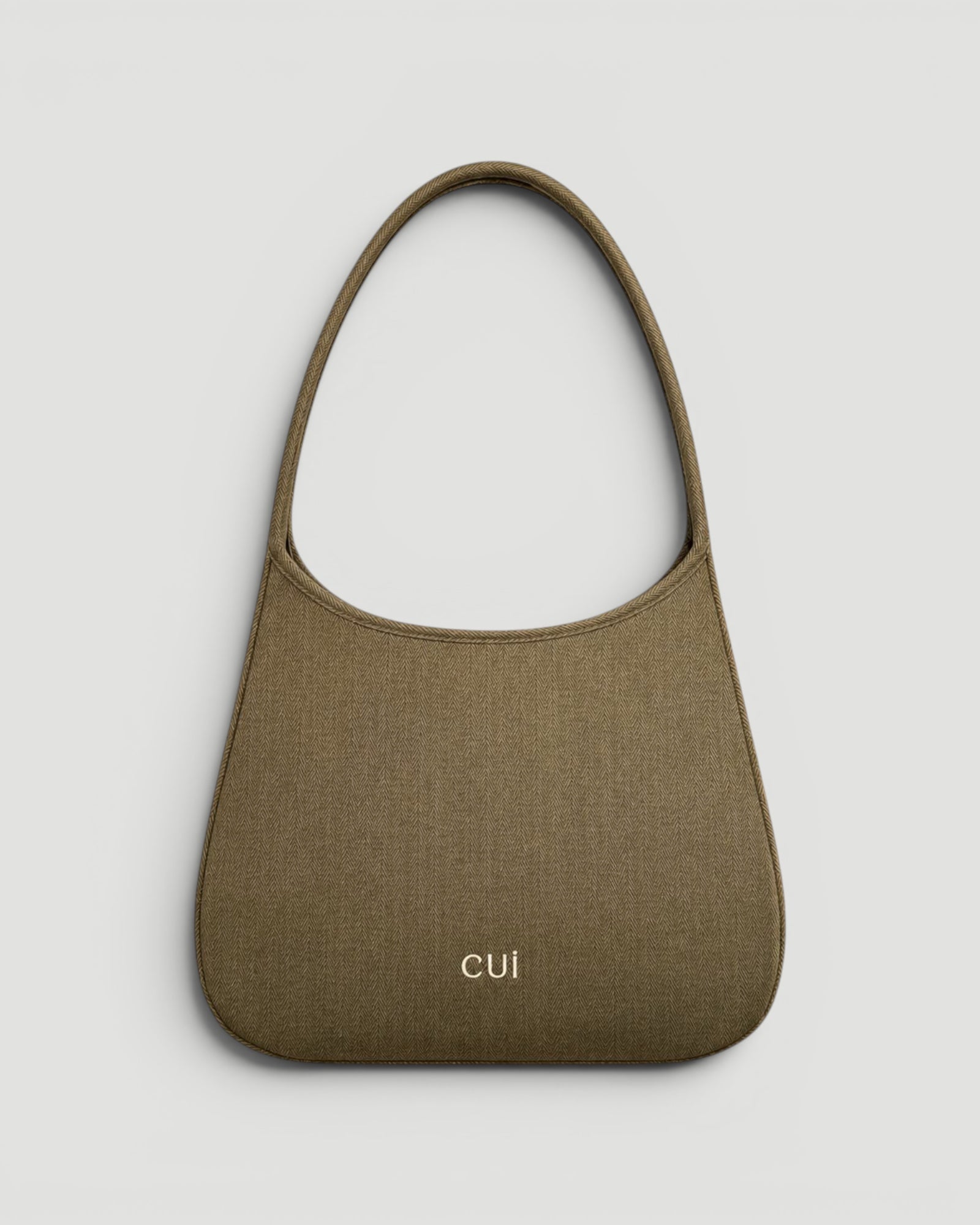 Maye Canvas-Schultertasche in Olive, Vorderansicht