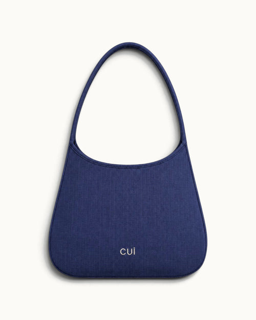 Maye Canvas-Schultertasche in Blue Mist, Vorderansicht