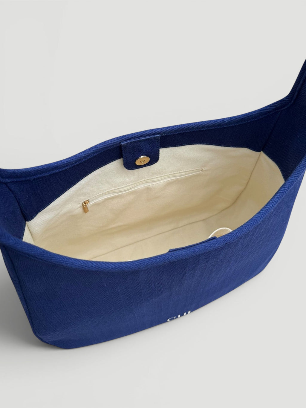 Maye Canvas-Schultertasche in Blue Mist, Innenansicht