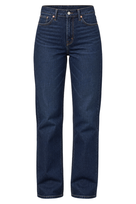 Dunkelblaue Straight-Leg-Jeans