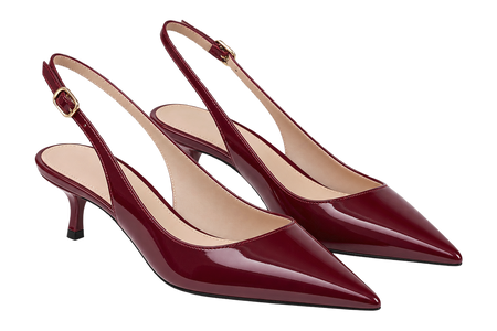 Burgunderrote Slingback-Pumps
