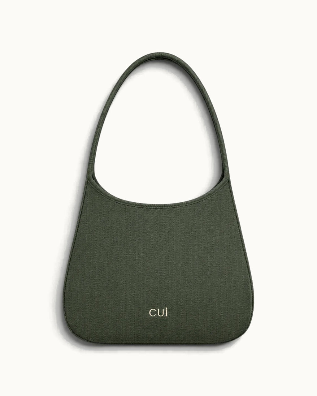 Maye Canvas-Schultertasche in Olive, Vorderansicht