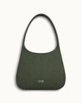 Maye Canvas-Schultertasche in Olive, Vorderansicht