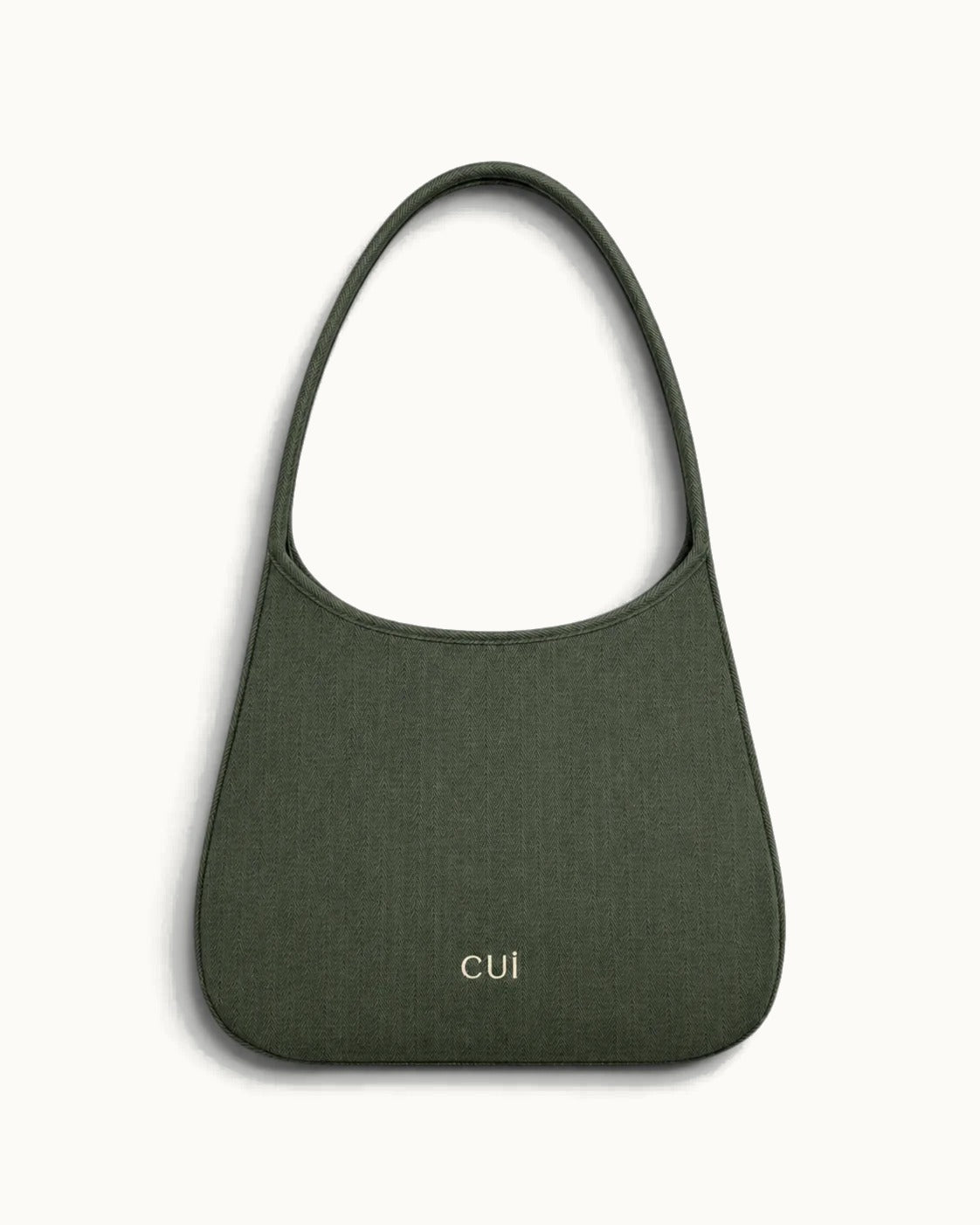 Maye Canvas-Schultertasche in Olive, Vorderansicht
