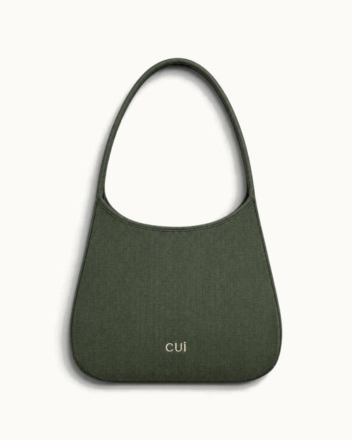 Maye Canvas-Schultertasche in Olive, Vorderansicht