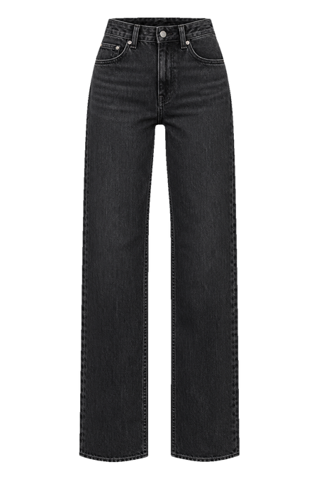 Schwarze Straight-Leg-Jeans