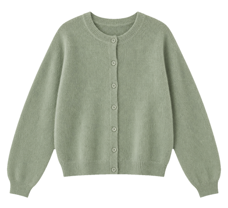 Salbeigrüne Strickjacke