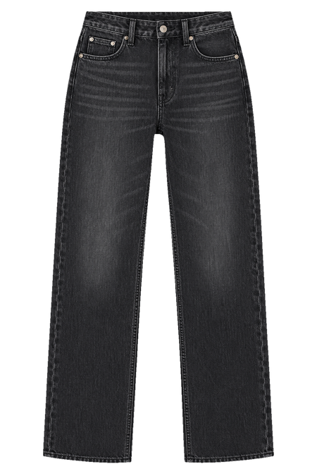 Schwarze Straight-Leg-Jeans