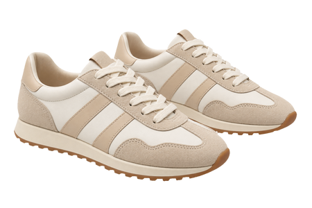 Cremefarbene Retro-Sneaker