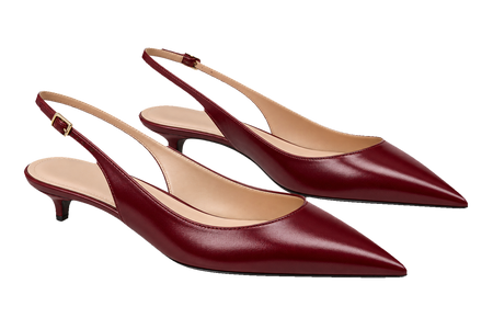 Dunkelrote Slingback-Schuhe