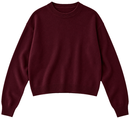 Burgunderroter Feinstrickpullover